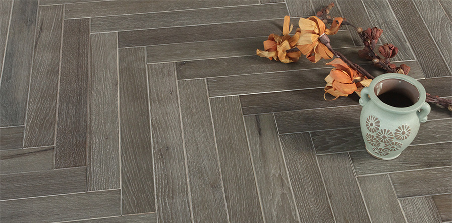 山核桃（táo）人字拼灰色001款地板